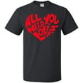 thumbnail image 3 of Inktastic All You Need is Love Red Heart Shape T-Shirt, 3 of 5