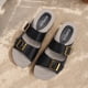 thumbnail image 4 of Sandalias de cuña con correa de doble hebilla sandalias de verano cómodas zapatos de verano de los pies abiertos para mujeres, 4 of 9