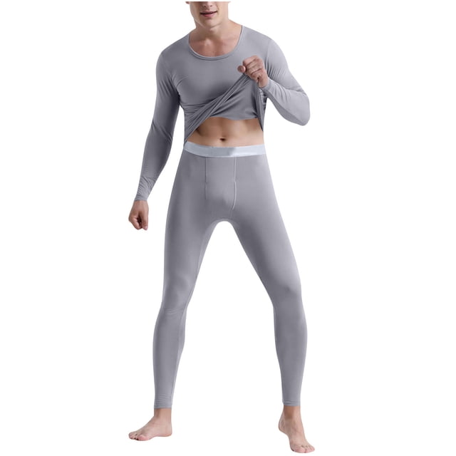 Kalauyu Men's Thermal Underwear Long Johns Bottom Base Layer Top and Bottom Set for Cold Weather