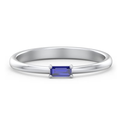 East-West Stackable Baguette Ring in Sterling Silver