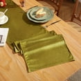 thumbnail image 4 of XmhyTop-A Solid Green Velvet Long Tablecloth Plate Mat Linen Cloth Tea Table Flag Nordic Style Simple for Kitchen Coffee Table Dining Room Decor,13*47inch, 4 of 4