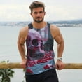 thumbnail image 6 of Hirioo Gothic Red Skull Cemetery for Men's Workout Tank Top Sleeveless Shirts Quick Dry for Men-4X-Large, 6 of 7