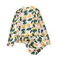 thumbnail image 2 of HAWEE Little Girls Two Pieces Rash Guard Swimsuit Set Long Sleeve Print Bikini Bathing Suit UPF50+ Beach Swimwear, 2 of 4