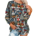 thumbnail image 5 of Friday deals Aueoeo Plus Size Christmas Sweatshirt For Women Crewneck Fall Pullover Lightweight Print Sweatshirts Gray L, 5 of 7