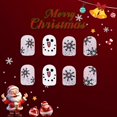 thumbnail image 4 of 24x Square False Nails Snowmen Press On Nails Snowflake Artificial Nails Full Cover Stick on Nails Manicures Supplies, 4 of 4