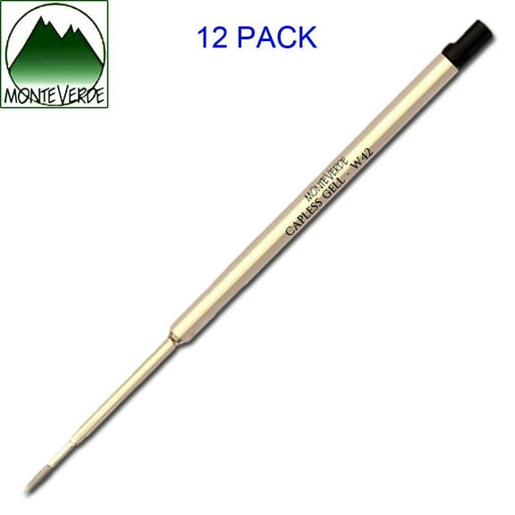 12 Pack - Monteverde® Capless Gel to fit Waterman® Ballpoint Pens - Black