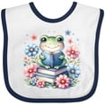 thumbnail image 3 of Inktastic Book Lover Reading Frog Librarian Girls Baby Bib, 3 of 4