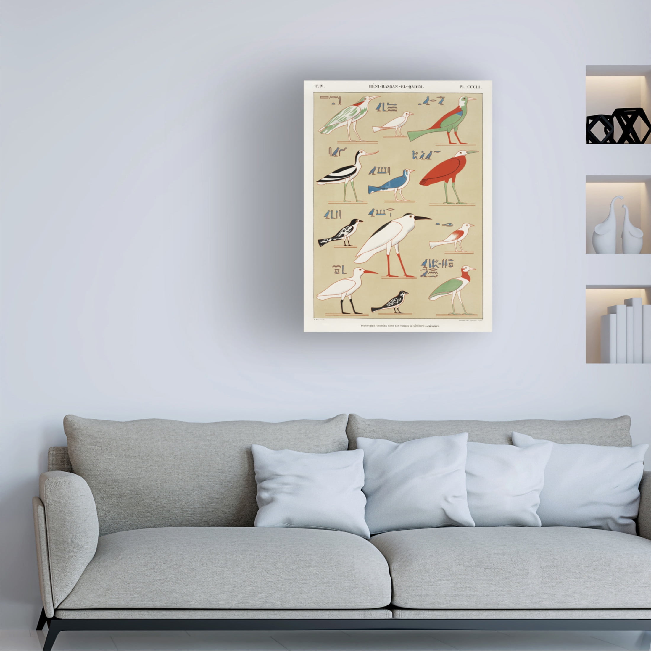 Trademark Fine Art Jean Francois Champollion  Egyptian Bird Charts II Canvas Wall Art