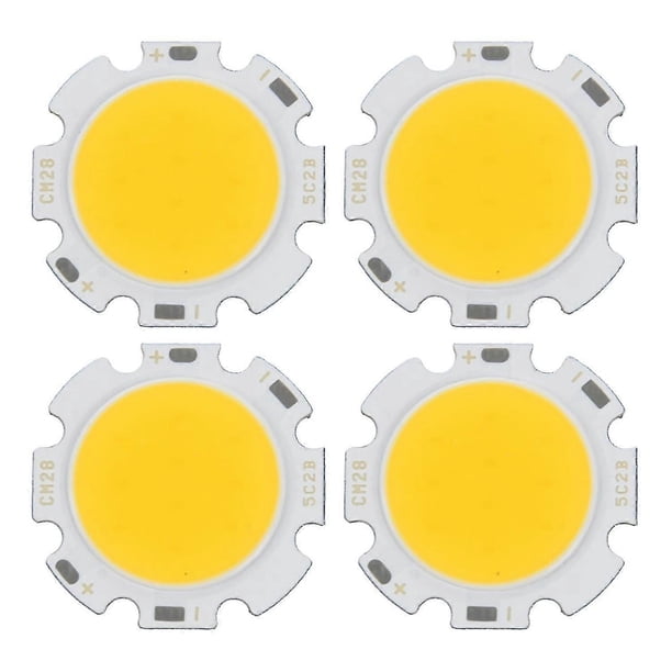 4x 5w Chip Light Round Cob Super Bright Led Light Led Lamp Bulbs Warm White Dc15-17v