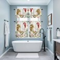 thumbnail image 3 of White Retro Rooster Kitchen Curtains Sets for Windows 24 Inch Length, Watercolor Animals Spring Floral Rod Pocket Window Treatments Tier Curtains and Valances Set for Bedroom/Bathroom, 3 of 8