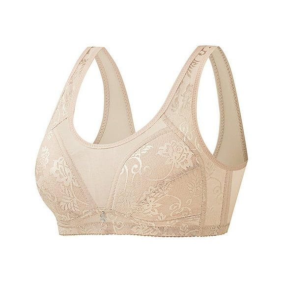 XFLWAM Daisy Bras for Older Women,Comfortable Convenient Mesh Breathable Bra,Full Support Wide Back No Underwire Bra