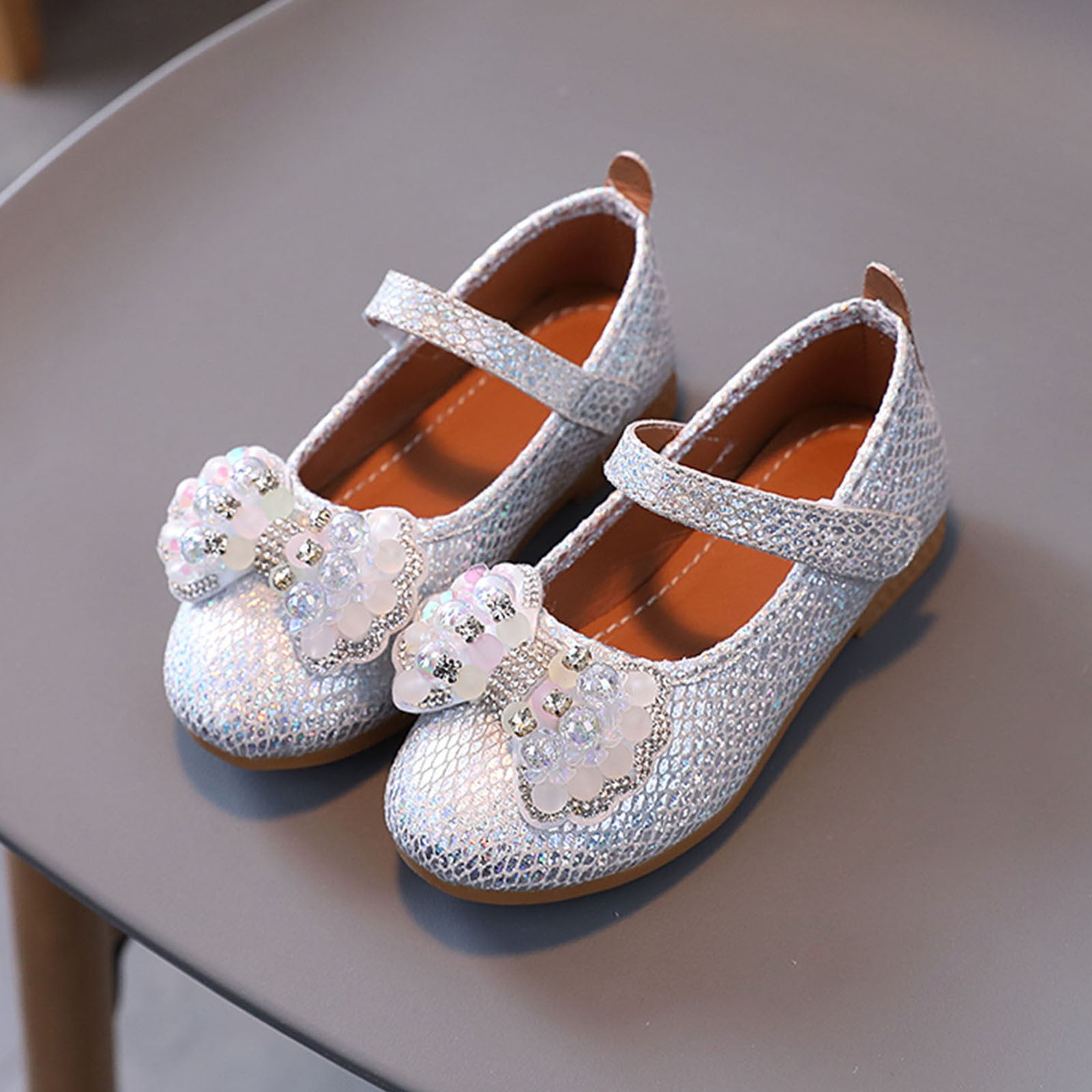 nsendm Girls Shoes Toddler Female Girls Tall Boot Summer and Autumn Fashion Cute Girls Casual Shoes Sequins Shiny Pearls Boots for Girls for 13 Years Old Silver 10 Walmart