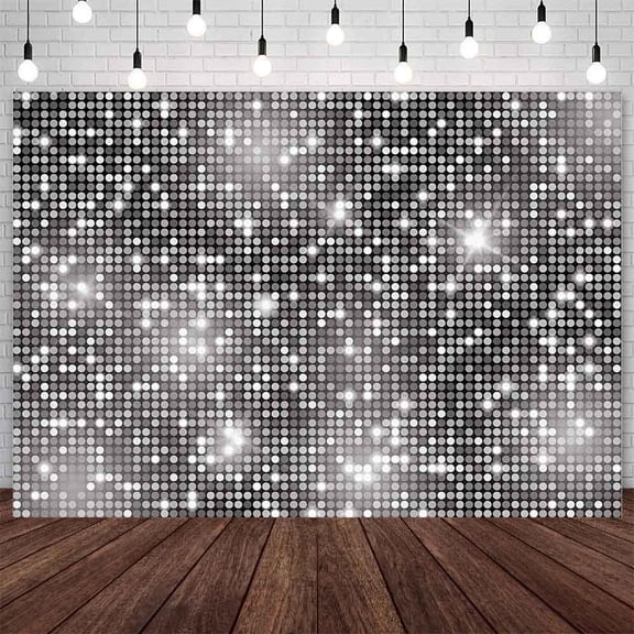 Sliver Backdrop Disco Glitter Wedding Photography Background for 70s Theme Birthday Party Decorations Banner Photo Studio Props