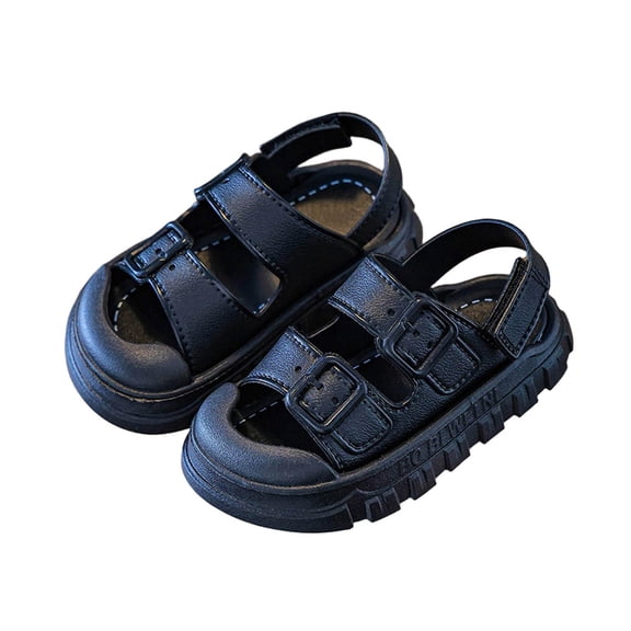 HomeGardon Adjustable Sandals for Boys Hook and Loop Summer Children's Solid Color Soft Soled Sandals Handsome Baby Boys and Girls Beach Shoes