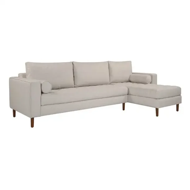 Sala esquinera derecha 4 cuerpos Landero Estilo Retro Color Beige Gaia Herbs Landero