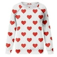 thumbnail image 5 of Penkiiy Love Heart Print Sweatshirts Women Long Sleeve Pullover Tops Casual Blouse 3XL White, 5 of 7