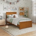 thumbnail image 1 of Nantucket Twin Wood Foundation Bed with Matching Footboard in Light Toffee, 1 of 13