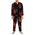thumbnail image 4 of Kll Beautiful Red Ladybug Sleepwear Mens Flannel Pajamas,Long Cotton Pj Set, 4 of 9