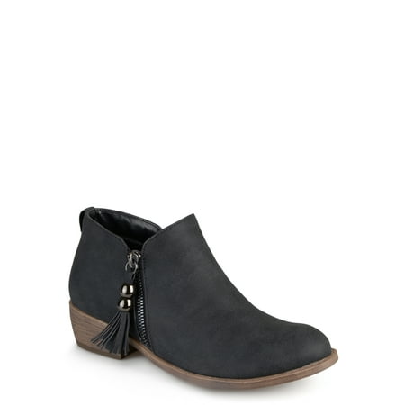 - Brinley Co. Women's Zipper Faux Leather Ankle Boots