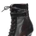 thumbnail image 3 of Sandalias Altas Bomba Botas Verano Malla Mujeres Peep Toe Cordera Correa Hebilla para Fiesta, 3 of 8