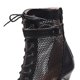 thumbnail image 3 of Sandalias Altas Bomba Botas Verano Malla Mujeres Peep Toe Cordera Correa Hebilla para Fiesta, 3 of 8