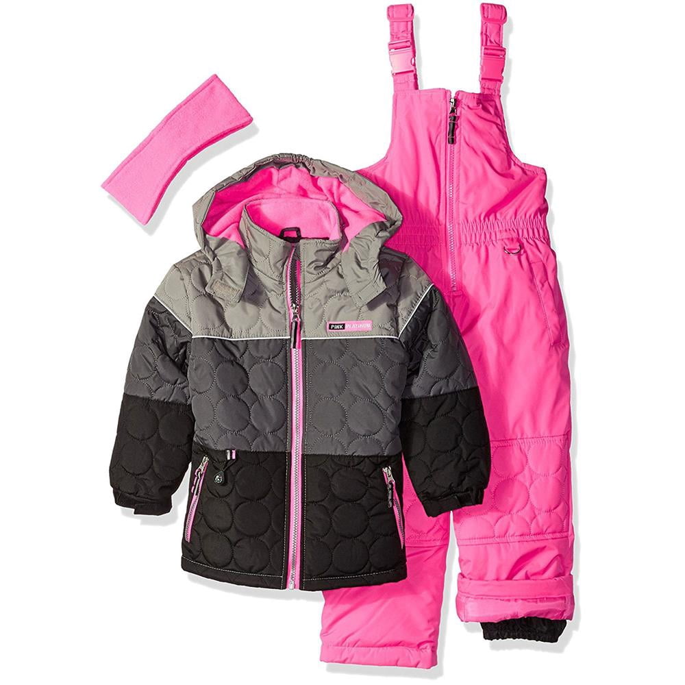 Pink Platinum Girls' Insulated Snowsuit - Waterproof Snowmobile Suit For Sledding & Skiing