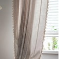 thumbnail image 3 of Psoiuetr Taupe Boho Curtains for Bedroom Living Room Linen Cotton Embroidered Semi Blackout Farmhouse Window Treatment Drape Vintage Tassels Rod Pocket 1 Panel 52" W x 84" L, 3 of 6