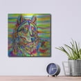 thumbnail image 4 of Luxe Metal Art 'Psychedelic Wolf' by Rebecca Wang Art, Metal Wall Art, 12"x12", 4 of 9