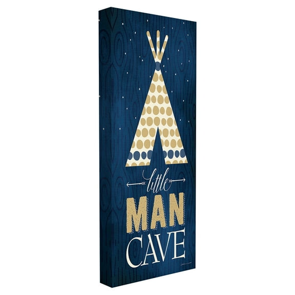 The Stupell Home Decor Collection The Kids Room by Stupell Little Man Cave Tent Blue Wood Grain Wall Art