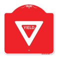 thumbnail image 1 of SignMission A-DES-RW-1818-22695 18 x 18 Po Signe de la Série Designer - Yield&44; Rouge & Blanc, 1 of 1