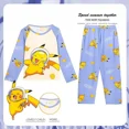 thumbnail image 1 of Conjunto de pijama con estampado de Sanrios Kuromi Hellokittys para niños y niñas, ropa Kawaii de manga larga con cuello redondo para el hogar, bonito camisón para niños, 1 of 5