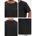thumbnail image 7 of DARING DIVA Men's Knitted T-Shirts Short Sleeve Crew Neck Jacquard T-Shirt S Black, 7 of 7