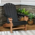 thumbnail image 2 of Sunnydaze All-Weather Black/Brown Outdoor Adirondack Chair with Drink Holder - Heavy Duty HDPE Weatherproof Patio Chair - Ideal for Lawn, Garden, and Around the Firepit, 2 of 8