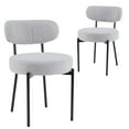 thumbnail image 5 of edx Upholstered Dining Chairs, Mid Century Modern Round Dining Room Chairs for Vanity For Living Room Set of 2, Gray, 5 of 8