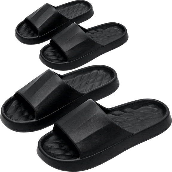 2 Pairs Shower Shoes for Men, Non Slip Shower Slides, Quick Dry Slippers for Gym, Pool & Locker Room