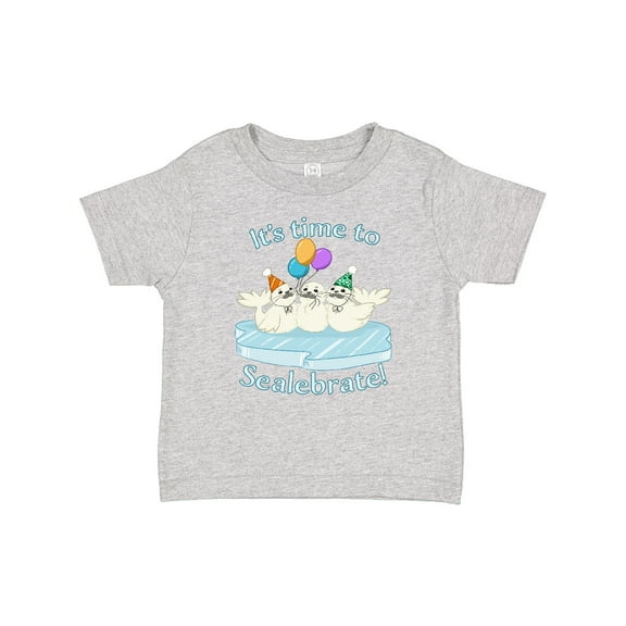 Inktastic It's Time to Sealebrate Seals with Balloons and Party Hats Boys or Girls Baby T-Shirt