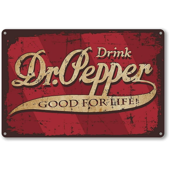 Agedsign Dr.Pepper Vintage Metal Tin Sign for Home Bar Pub Restaurant Wall Decor - Best Retro Signs Decor Gift for Women Men Friends - 8x12 Inch