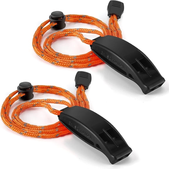 Bekayaa Loud Floating Whistle, 2PCS, with Adjustable Lanyard, Ideal for Boating, Swimming, Kayaking, Hiking, Camping, Climbing
