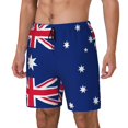 thumbnail image 5 of Men's 2 in 1 Swim Trunks with Compression Liner Australian Flag Quick Dry Beach Shorts, 5 of 6