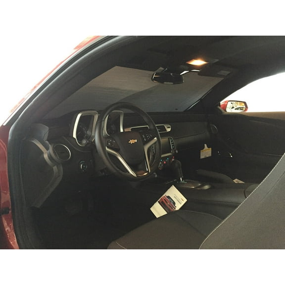 HeatShield, The Original Windshield Sun Shade, Custom-Fit for Chevrolet Camaro Coupe 2014, 2015, Silver Series