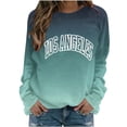 thumbnail image 2 of CLOISE Women Sweatshirt Letter Print Oversized Sweatshirts Round Neck Long Sleeve Hoodies Shirts Blue Raglan Basic Blouses Fall Fashion Y2k Clothes XL, 2 of 4