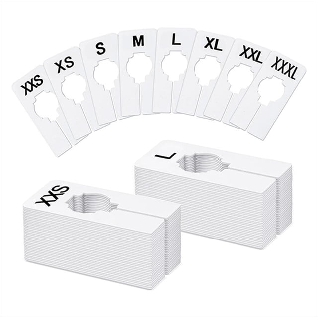 40 Pcs Séparateurs de Placard, Séparateurs de Placard Inscriptibles et Réutilisables, Cintres, Préimprimés en 8 Tailles Blanc, 40 * Séparateurs de Placard, Blanc