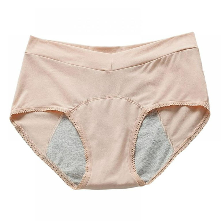 New 2 Pack ~ Tampon Free & Pee-Proof ~ Cotton ~ Menstrual Panties,  Absorbent Panties (Large) Multicoloured 