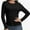 Black, variant on Womens Long Sleeve Stretch Crew neck T-Shirt Fitted Casual Basic Tops