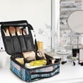 thumbnail image 5 of FORMRS Travel Makeup Bag Large Capacity Train Case Cosmetic Organizer with Adjustable Dividers, Blue Sea, 5 of 8