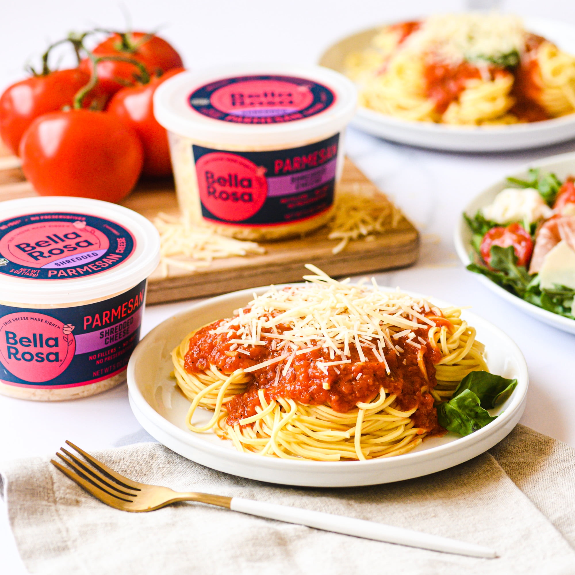 Bella Rosa Shredded Parmesan Cheese, Refrigerated 5 oz  Recyclable Plastic Cup