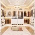 thumbnail image 7 of Homieasy Closet system with 10 wooden drawers, 6 hanging rods and corner tower, corner closet system with hanging, 100" L-shaped walk-in wardrobe organizer, 2000+ lbs capacity, set of 5, White, 7 of 7