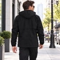 thumbnail image 6 of Smawell Men's Windbreaker Jacket, Lightweight Hooded Full Zip Casual Outdoor Jacket with Drawstring Hood, Elastic Cuffs and Utility Pockets for Travel, Commuting & Everyday Wear, 6 of 7