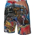 thumbnail image 5 of Jean Michel Basquiat Men's Beach Shorts Quick Dry Athletic Workout Swim Shorts Elastic Waist Drawstring Summer Shorts, 5 of 5