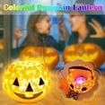thumbnail image 2 of Djunllk 2 Pcs Halloween Plastic Pumpkin Bucket with Handles & Light, Trick or Treat Bucket Snack Pails Halloween Candy Basket for Party Favors, Halloween Decorations Party Supplies, 7.5"W x 7.1"H, 2 of 9